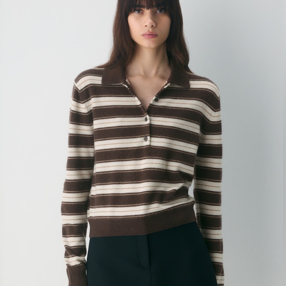 Aritzia - Bare Cashmere Provenance Polo Sweater